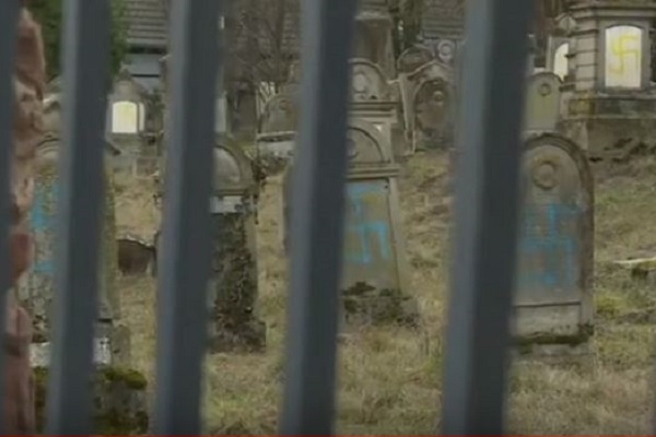 Jewish Graves Desecrated with Swastikas in France